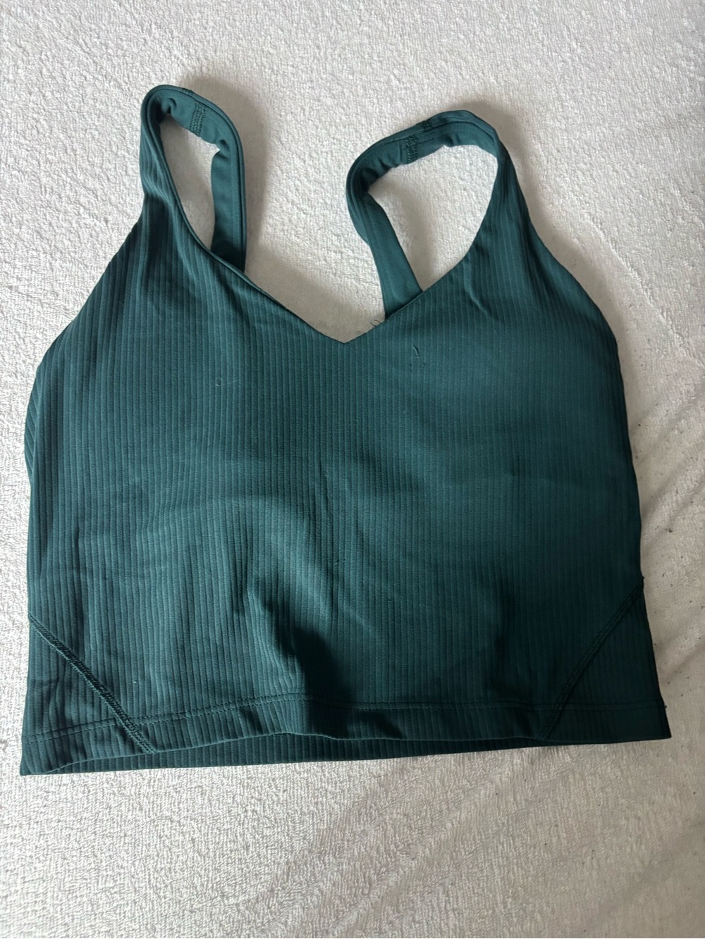 lululemon athletica Ribbed V-Neck Bralette — Teal Green